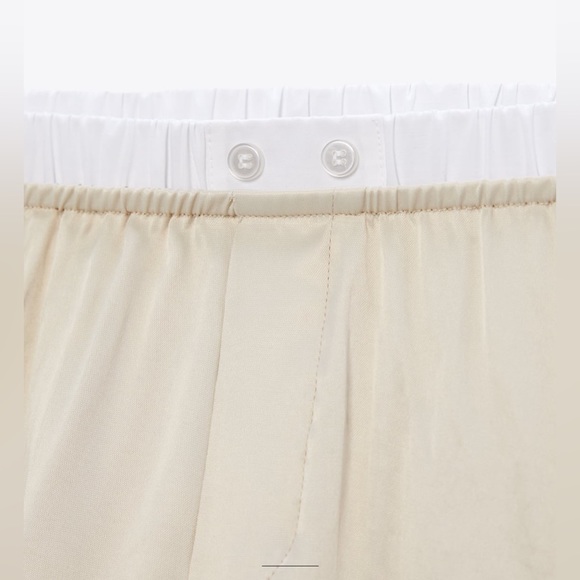 Co-Ord Set SATIN EFFECT CROP TOP and SATIN EFFECT POPLIN TRIM SHORTS - Picture 12 of 16